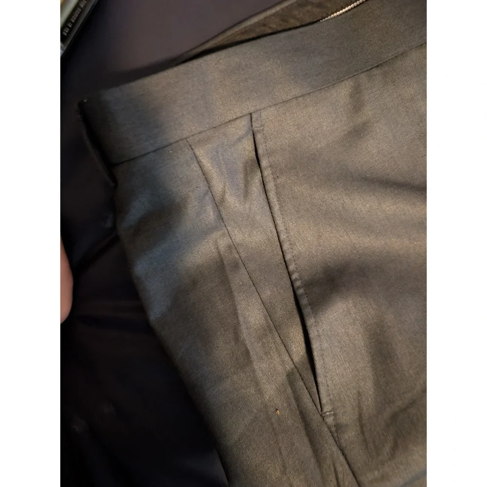 Mazari Dress Pants Mens 34 Gray Slim Flat Front Straight Leg Twill Lined